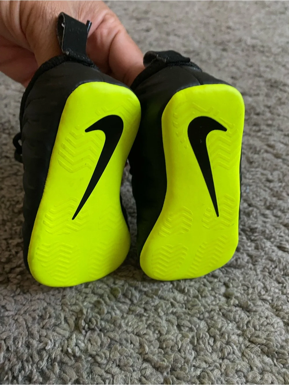 Nike Baby Posite BootiesBlack Sneakers with Neon green Accents 2c